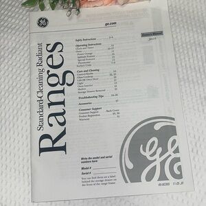 GE Range Owners Manual (Model JBS55/49-80369/11-05)